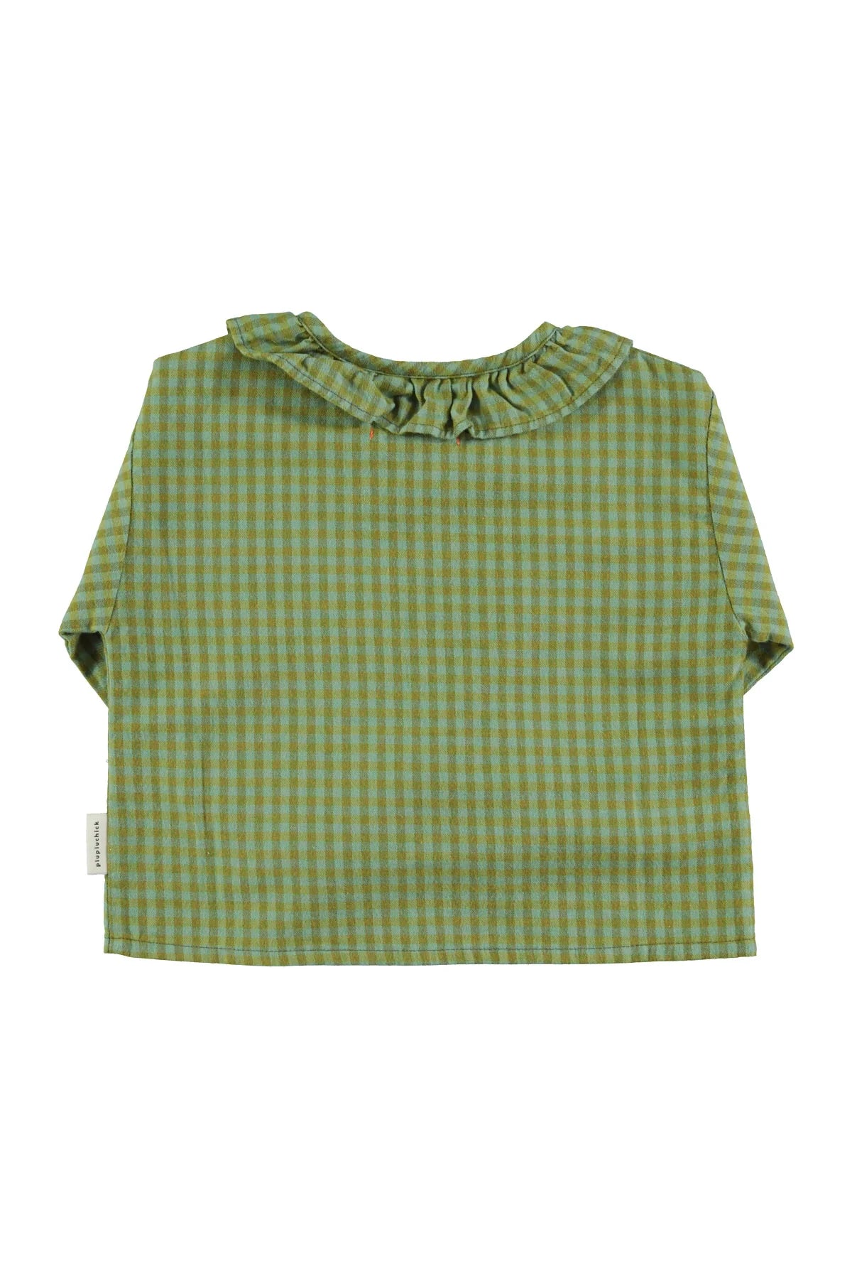 Blouse w/ collar - green checkered
