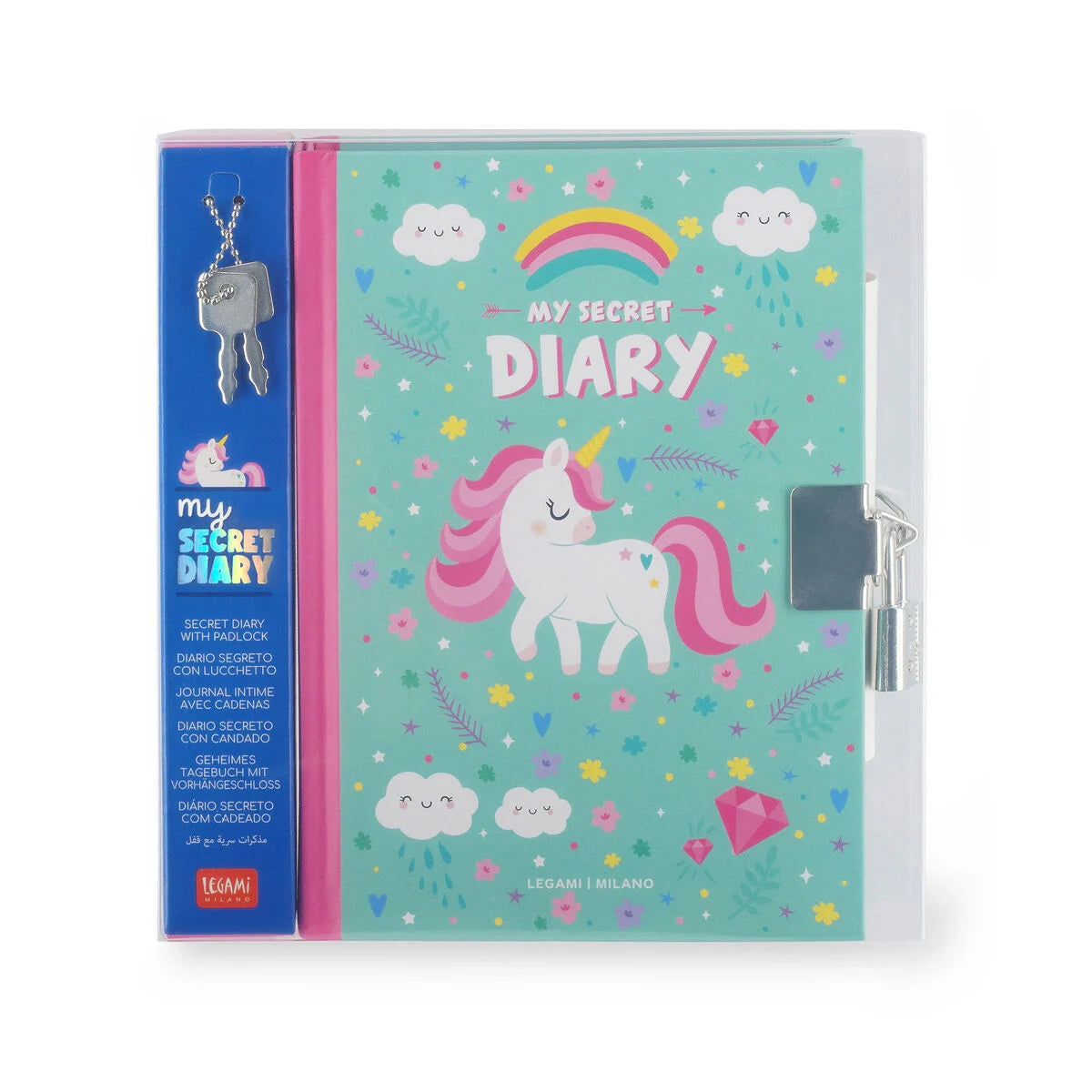 Secret Diary with Padlock and Illustrated Hard Cover - Unicorn - My Secret Diary