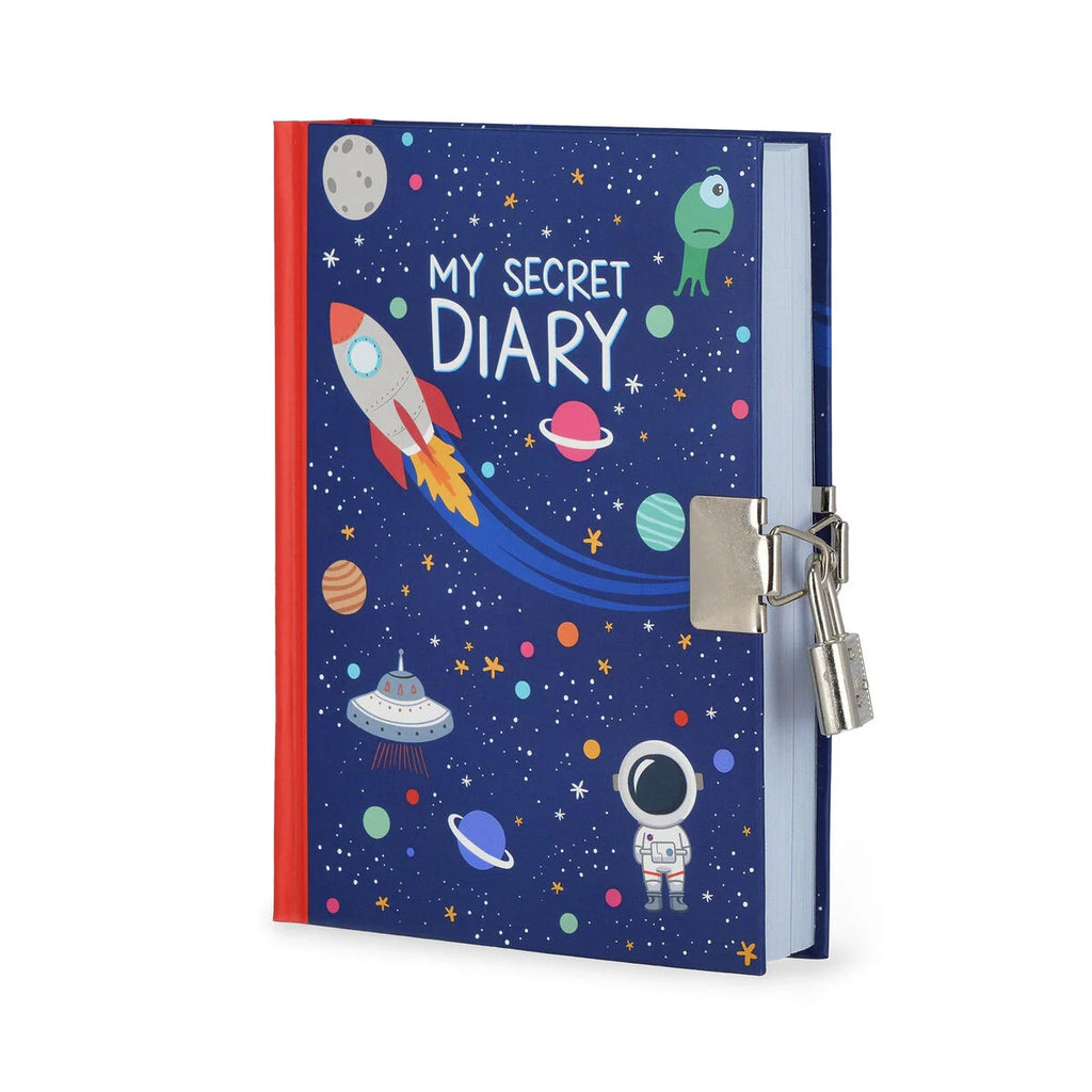 Secret Diary with Padlock and Illustrated Hard Cover - Space - My Secret Diary
