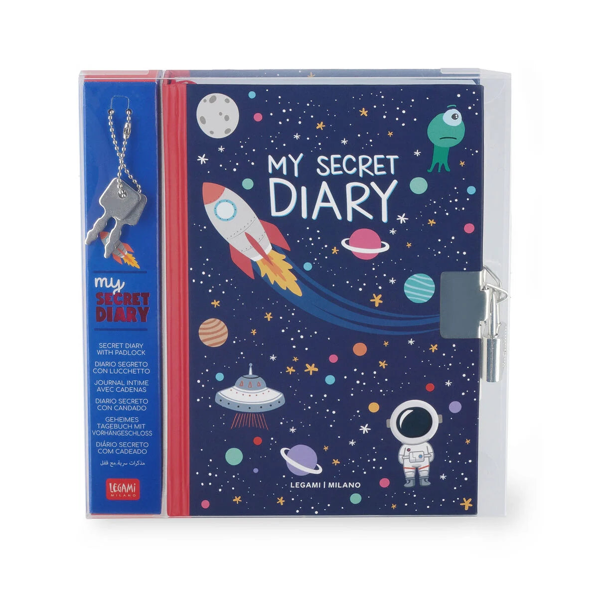 Secret Diary with Padlock and Illustrated Hard Cover - Space - My Secret Diary