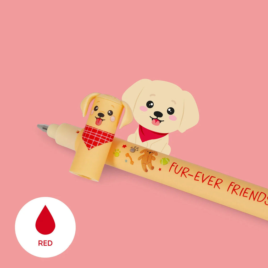 Set van 3 uitwisbare gelpennen - Golden + Bulldog + Poodle