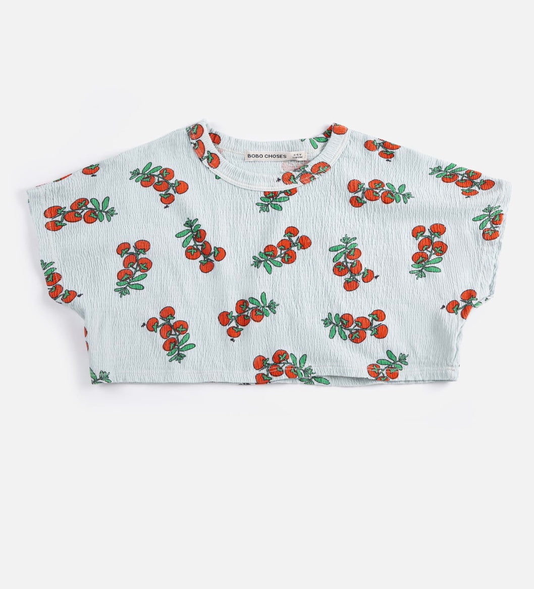 Juicy Tomatoes all over cropped T-shirt