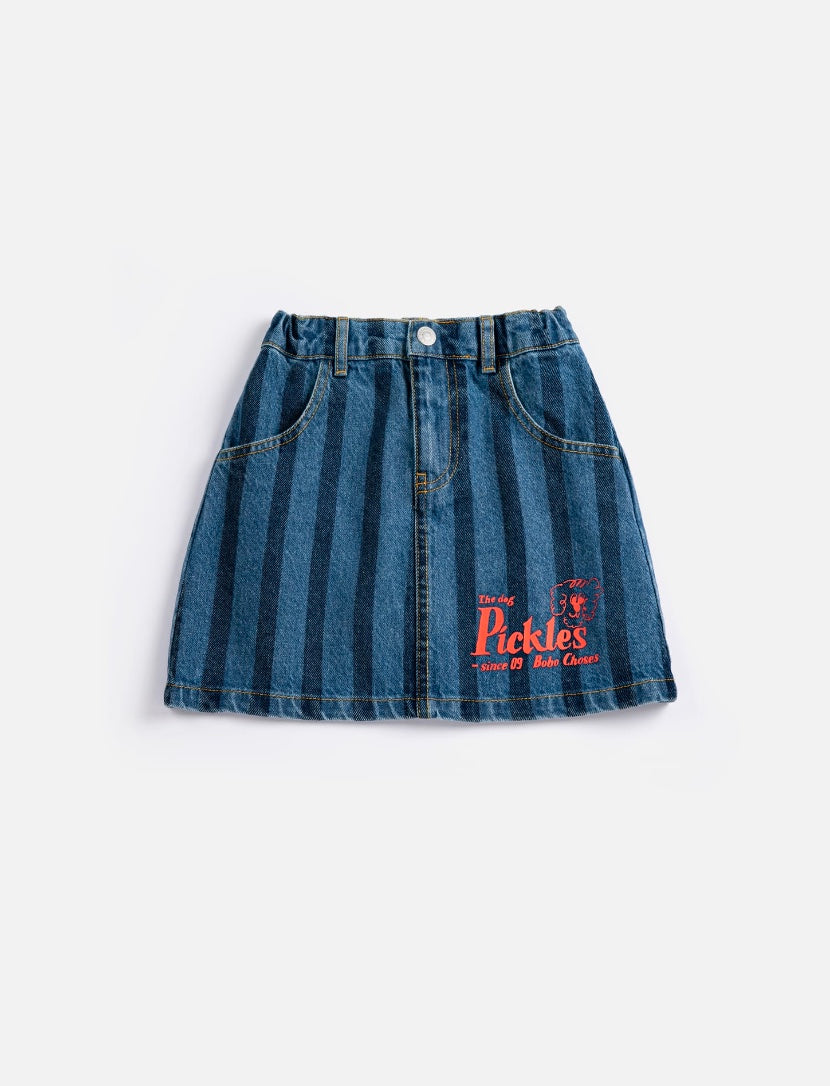 Pickles The Dog Striped denim skirt
