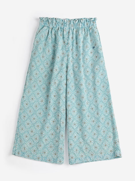Daisy Mosaic all over woven culotte pants