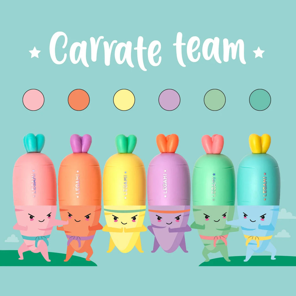 Set van 6 mini-markeerstiften - Carrate Team