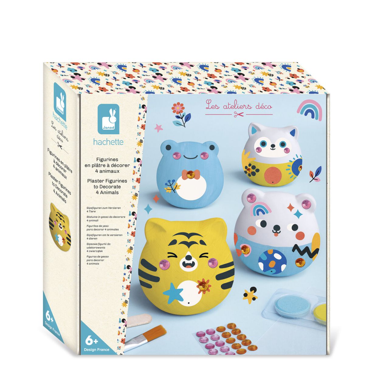 4 decoratieve gipsen figuren - dieren