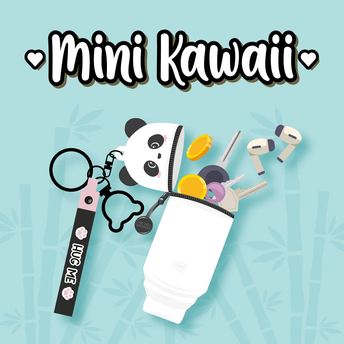 Mini Kawaii - Portemonnee met sleutelhanger - Panda
