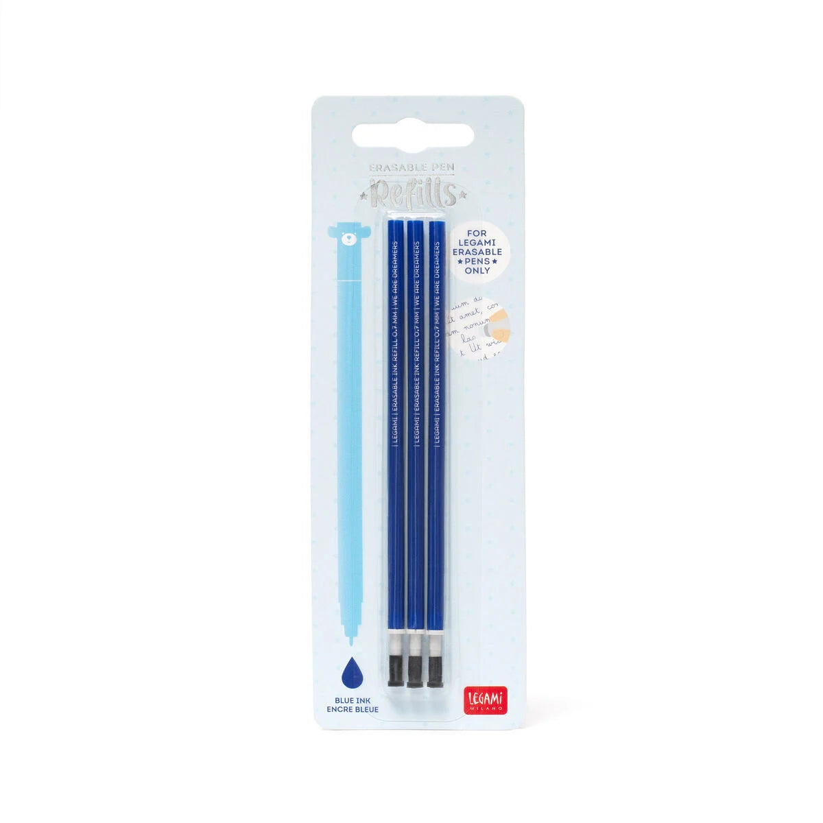 Navulling voor Legami pennen blauw - set van 3