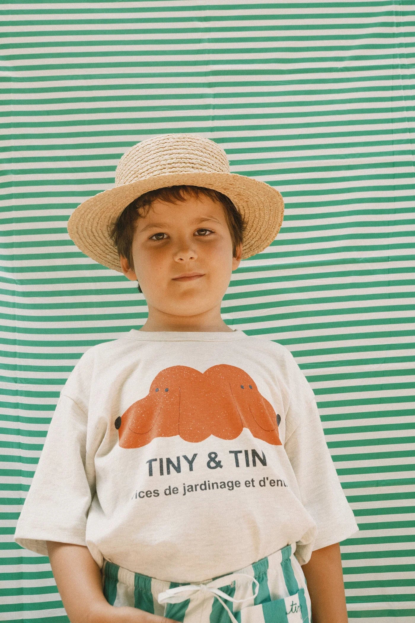 TINY DOG GRAPHIC TEE *cream heather*
