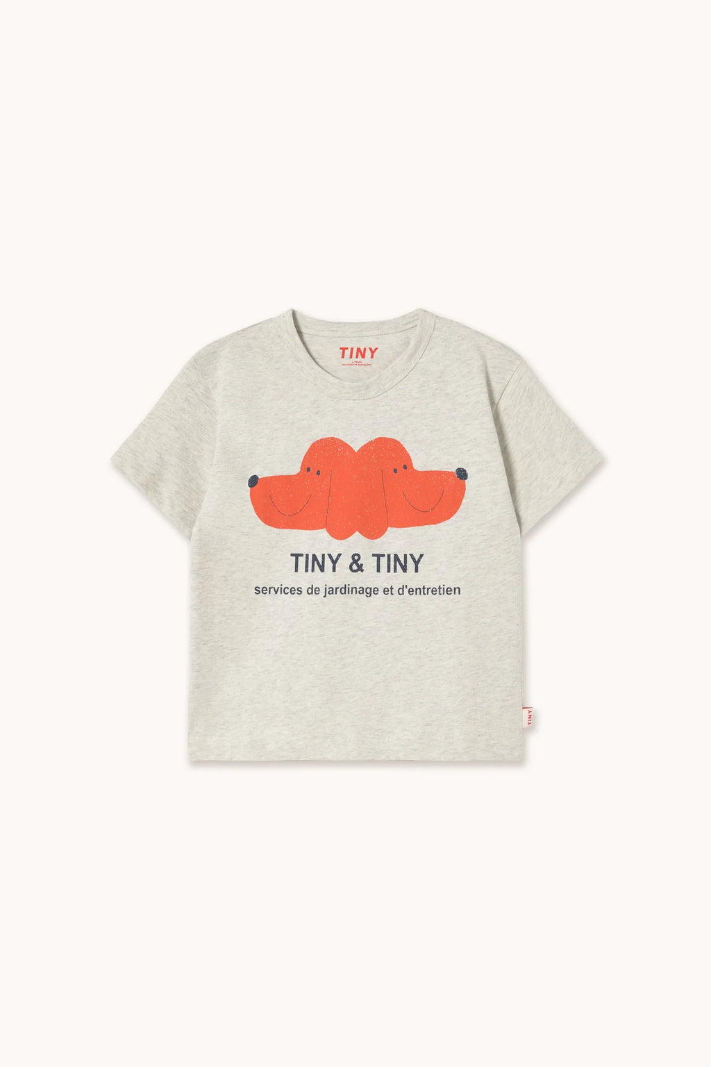 TINY DOG GRAPHIC TEE *cream heather*