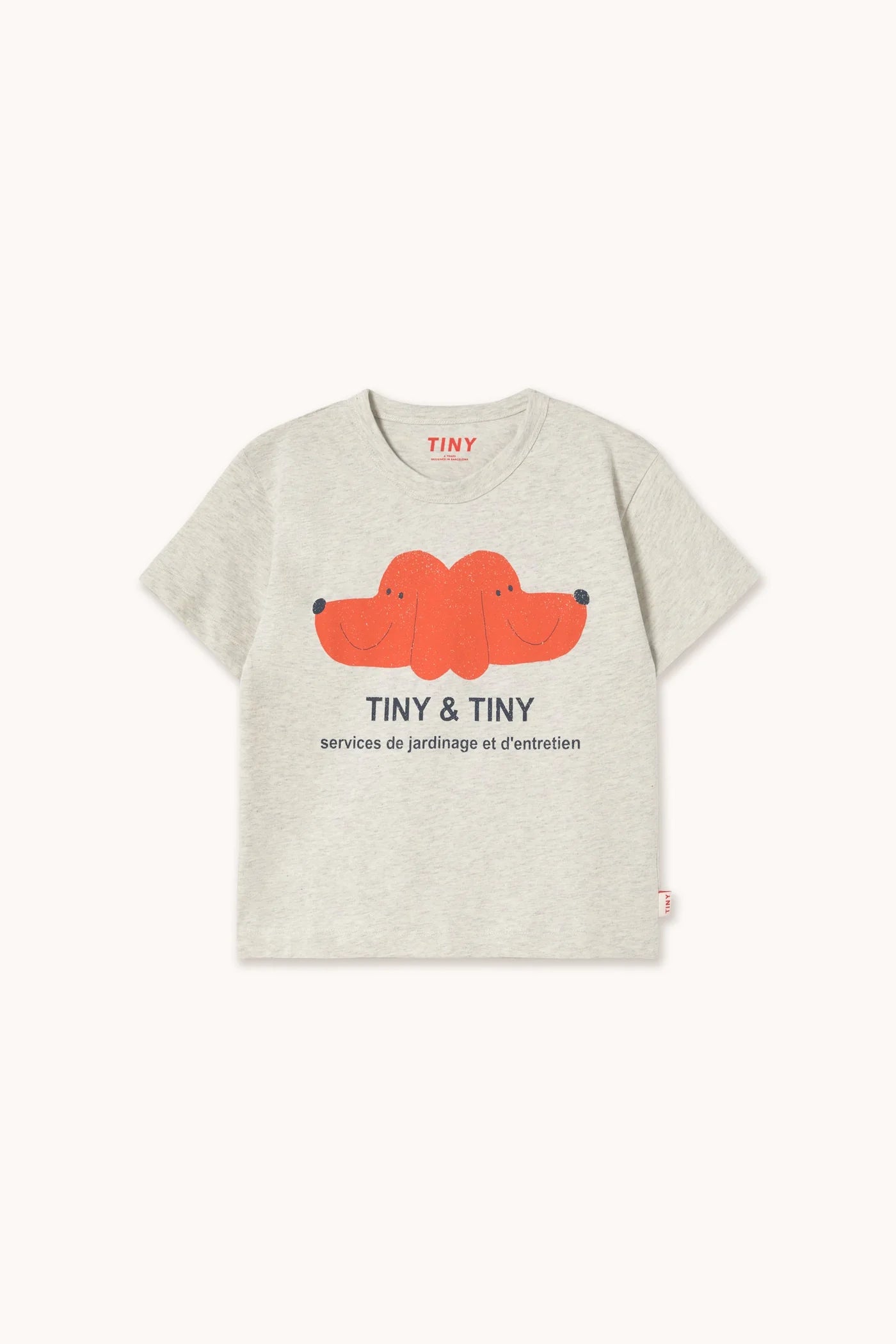 TINY DOG GRAPHIC TEE *cream heather*