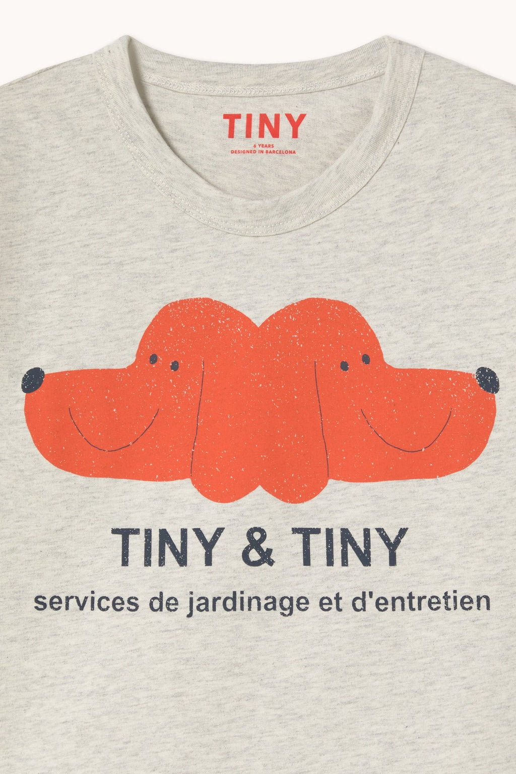 TINY DOG GRAPHIC TEE *cream heather*