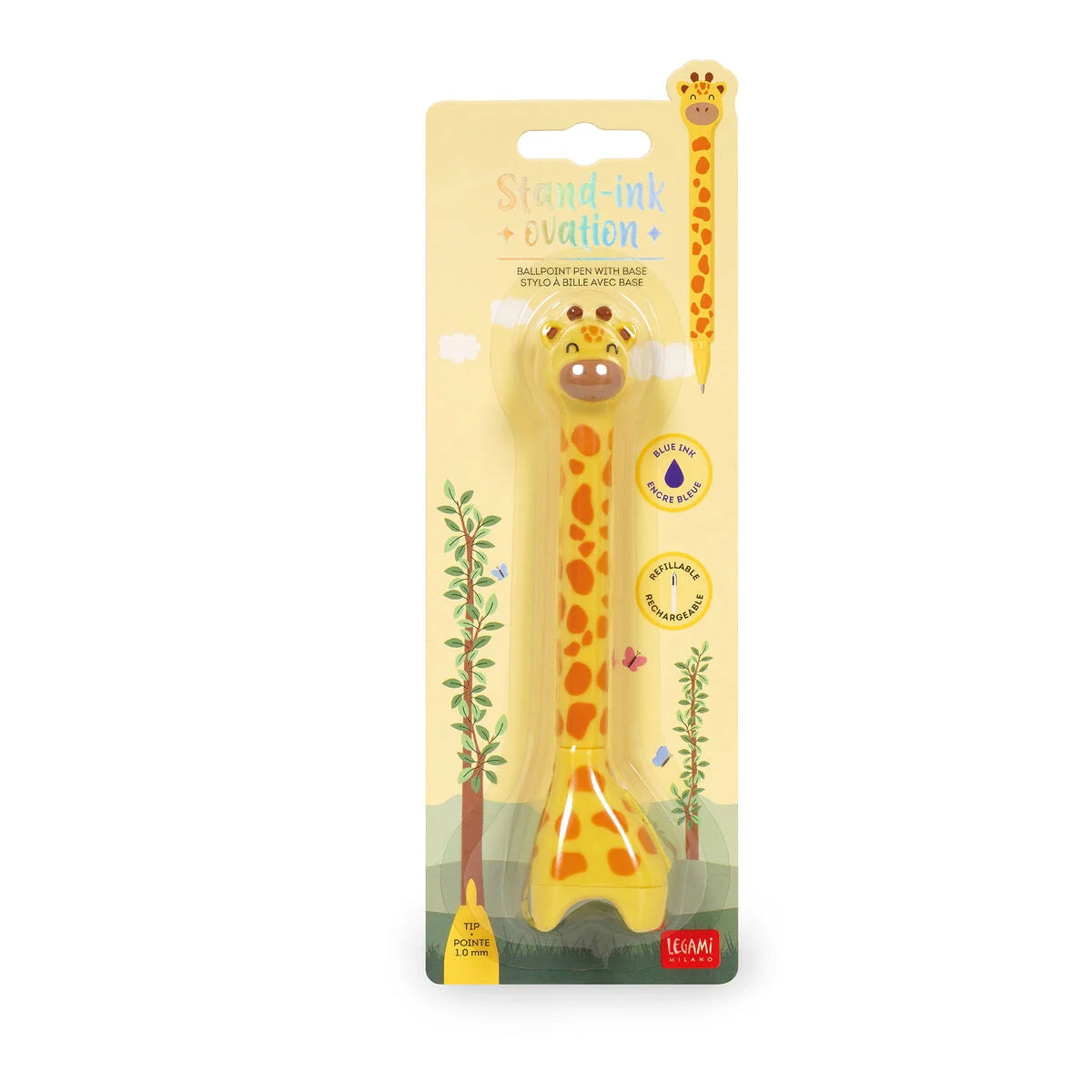 Giraffe balpen met voet - Stand-Ink Ovation