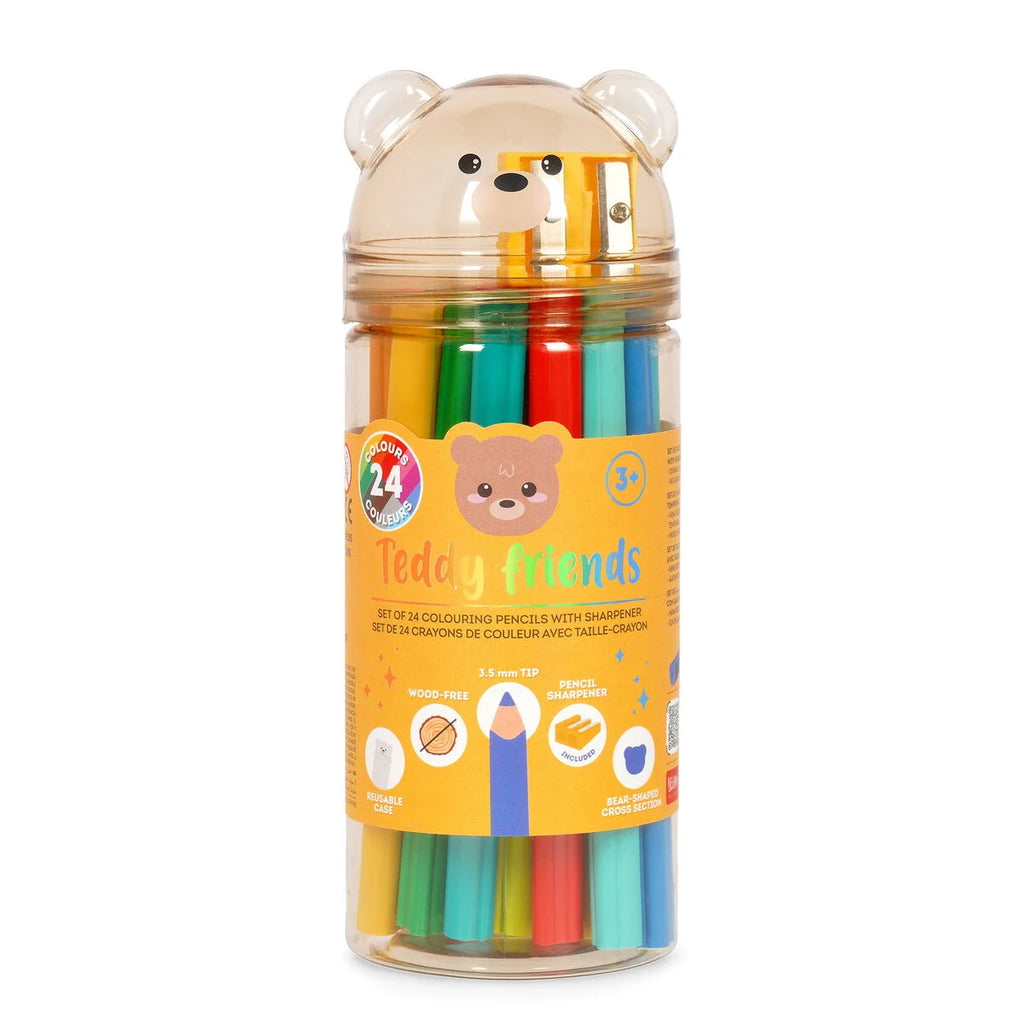 Teddy Friends - 24-delige kleurpotloden - scherper - Teddy Beer