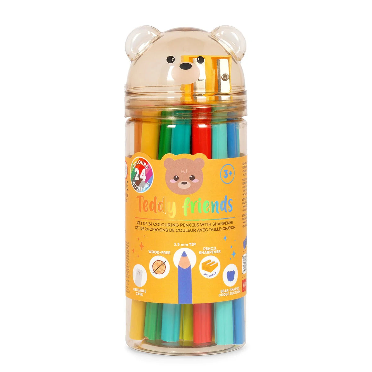 Teddy Friends - 24-delige kleurpotloden - scherper - Teddy Beer