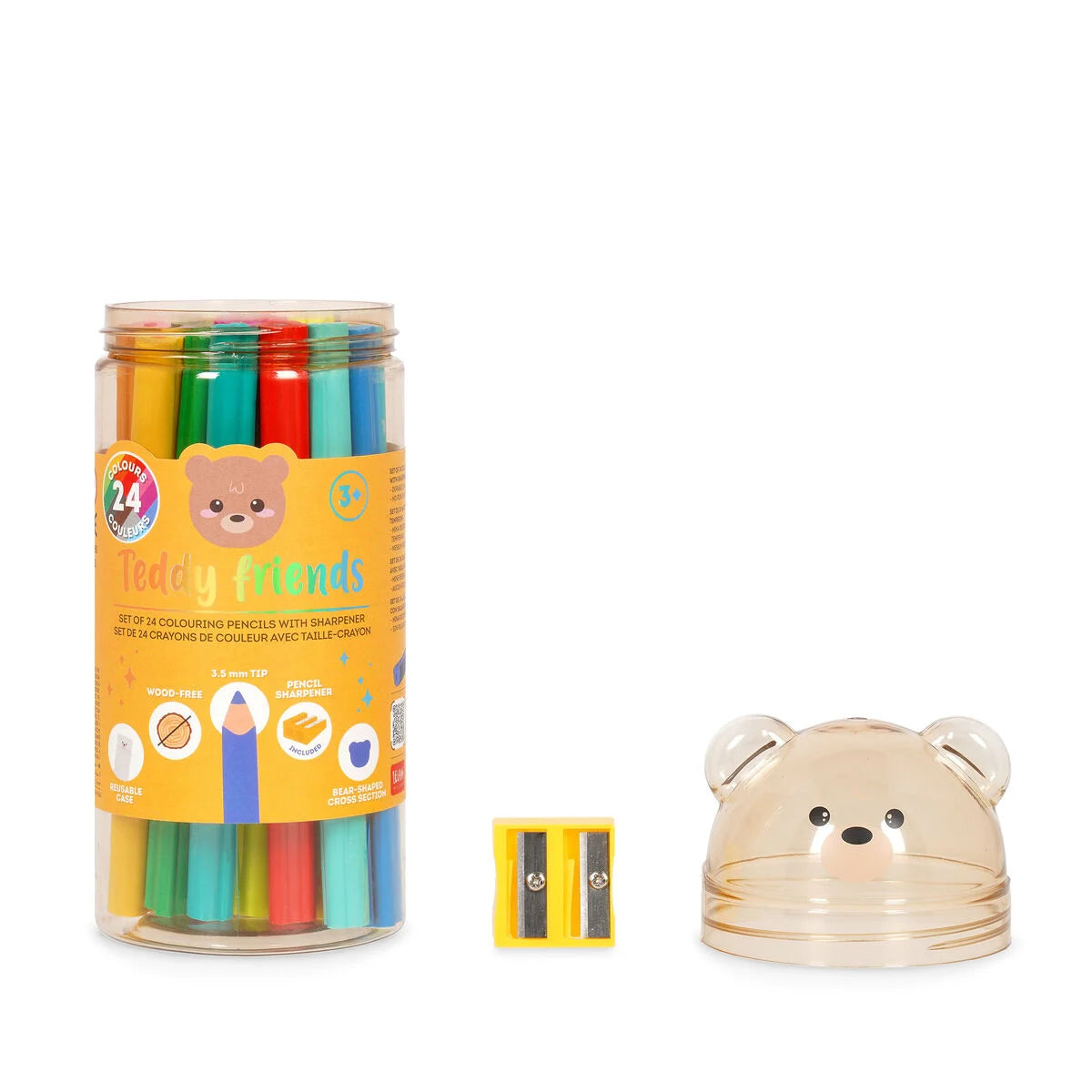 Teddy Friends - 24-delige kleurpotloden - scherper - Teddy Beer