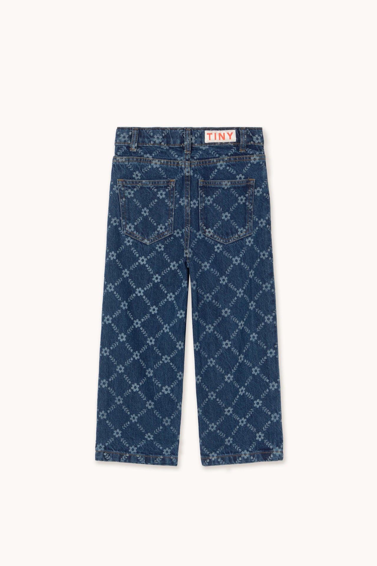 FLOWER GRID STRAIGHT JEANS