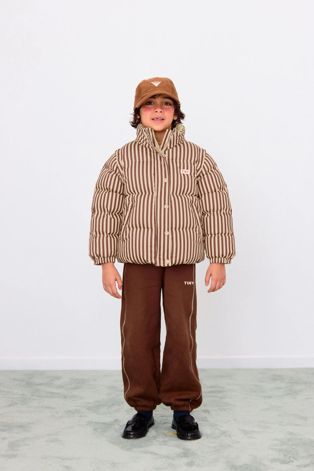 STRIPES SHORT PADDED JACKET