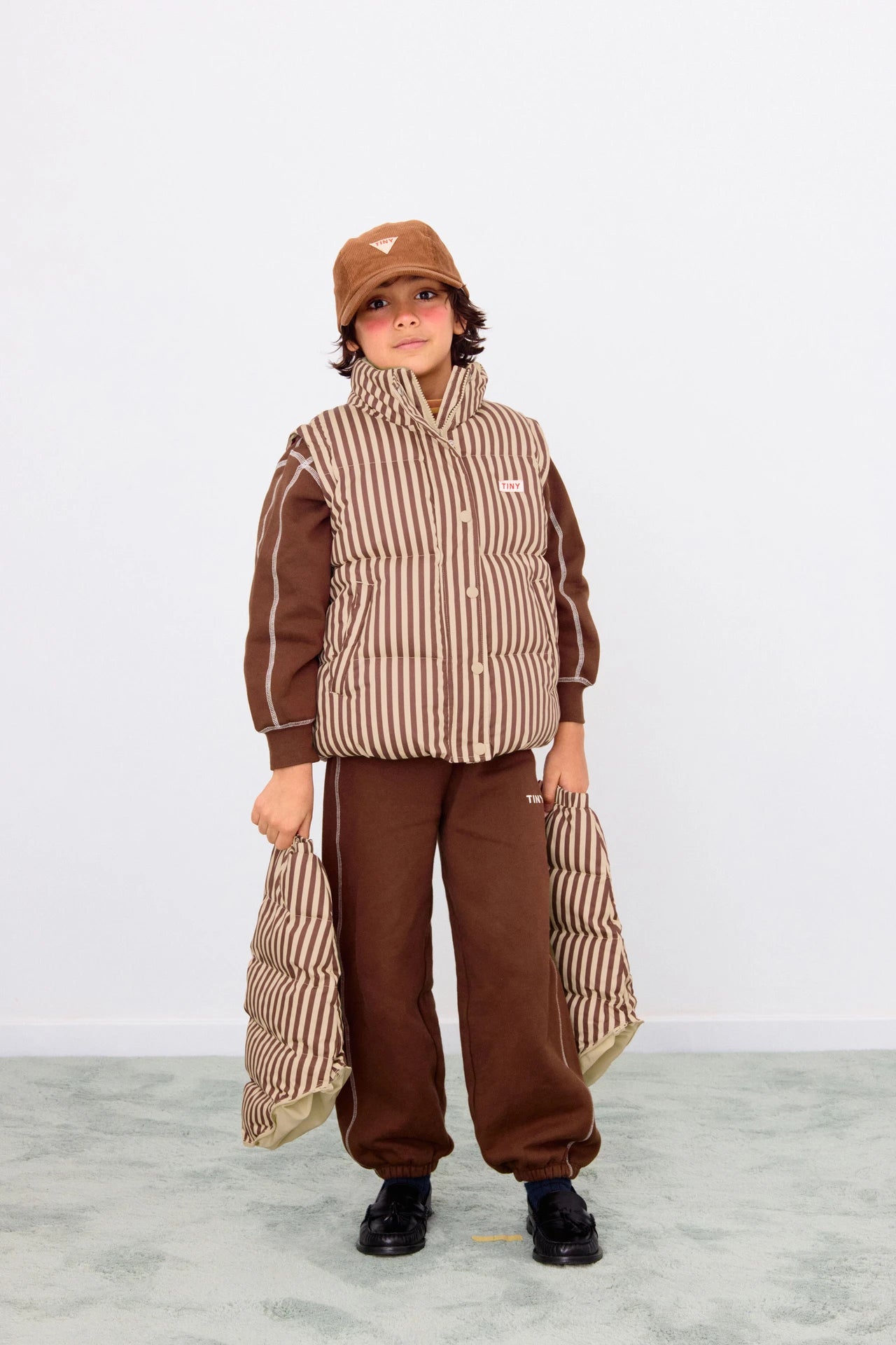 STRIPES SHORT PADDED JACKET