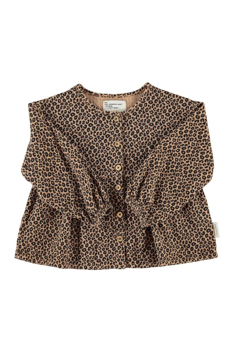 Piupiuchick blouse | brown w/ animal print