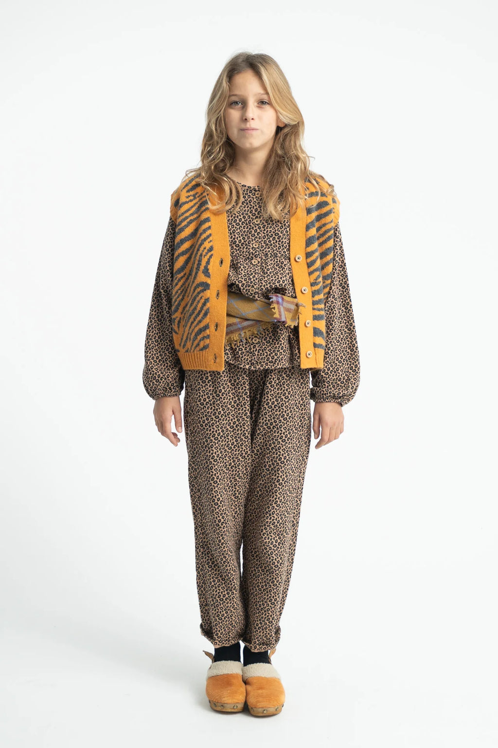 Piupiuchick blouse | brown w/ animal print