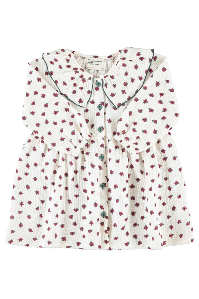 Piupiuchick short dress | ecru w/ little flowers