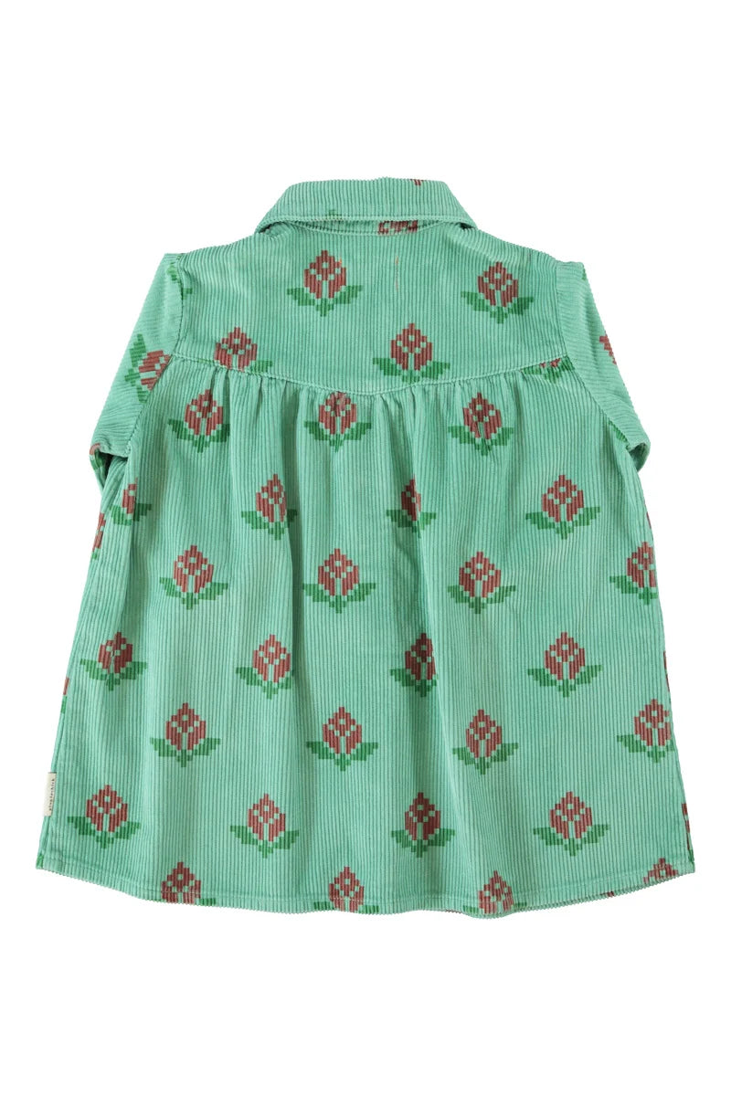 Piupiuchick short dress | green w/ big flowers