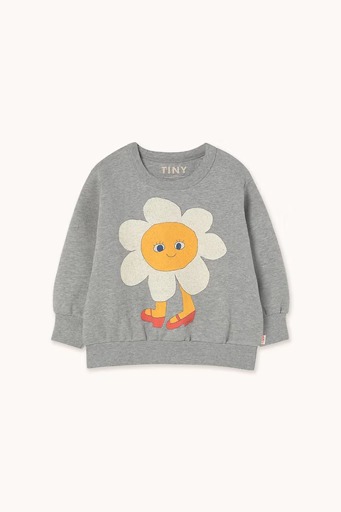 Flowers Graphic Sweatshirt - medium grey heather