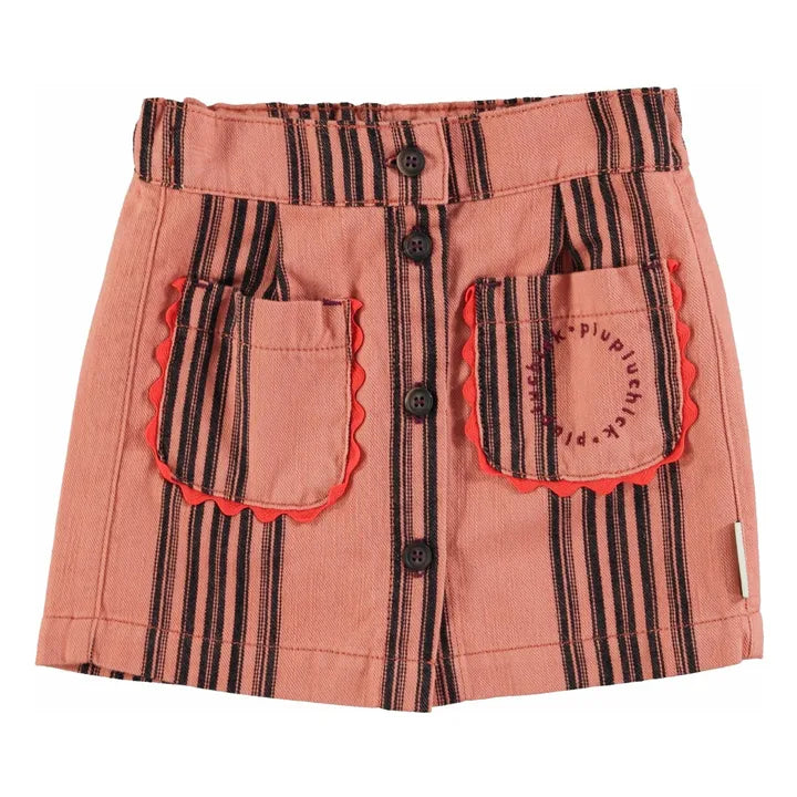 Short Skirt Pink And Black Stripes