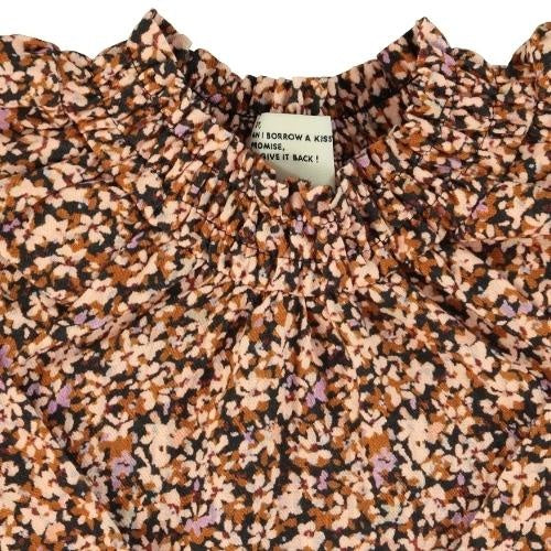 Blouse Light Pink And Brown Flowers
