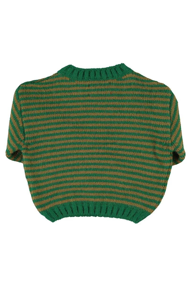 Piupiuchick knitted sweater | green & brown stripes
