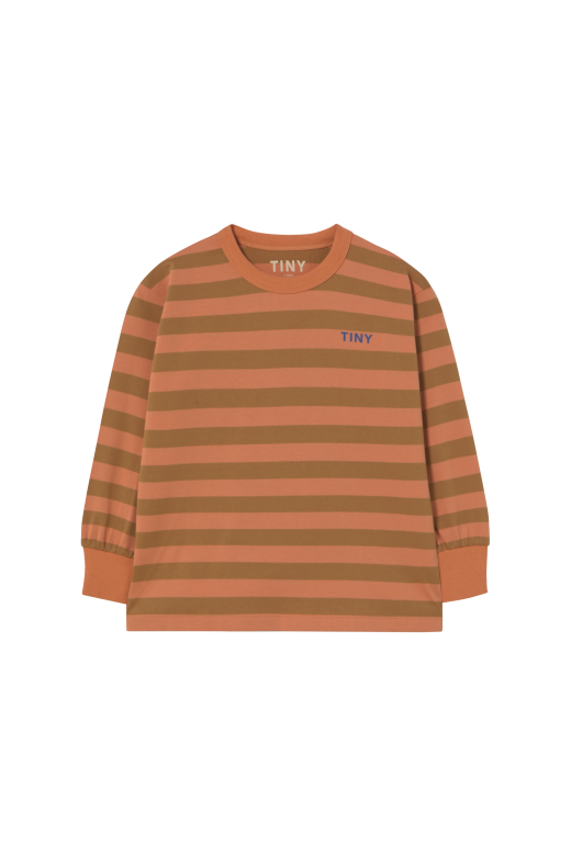 Stripes Sleeve Knit Tee Brick