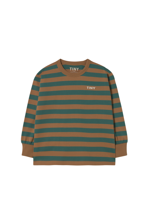 Stripes Sleeve Knit Tee Dark Green
