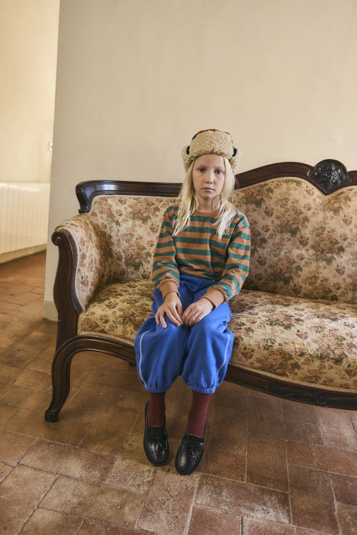 Stripes Sleeve Knit Tee Dark Green