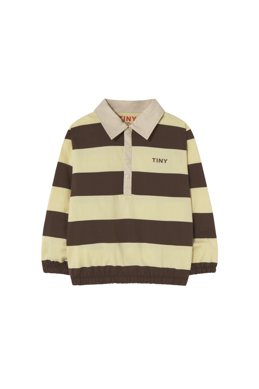 Stripes Polo Sleeve Tee Dusty Yellow