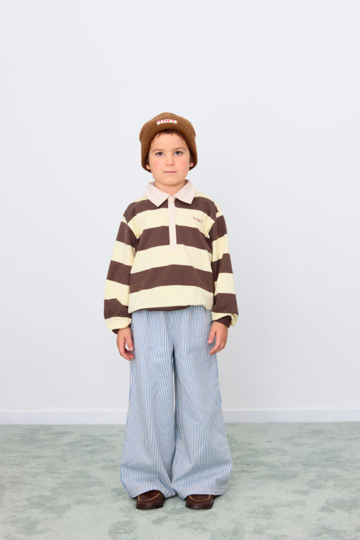 Stripes Polo Sleeve Tee Dusty Yellow