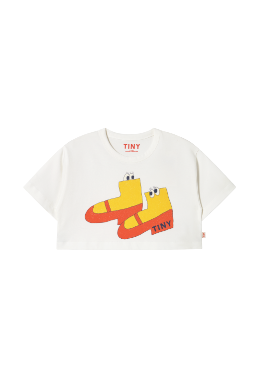 Walk Graphic Crop Tee Off White
