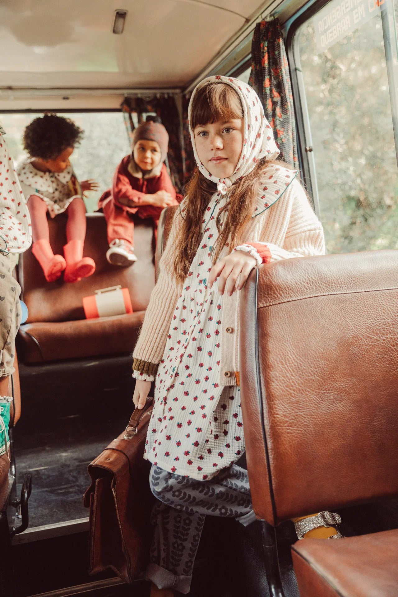 Piupiuchick short dress | ecru w/ little flowers