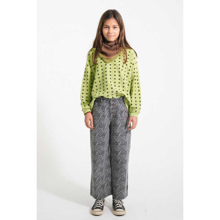 Sweatshirt Green With Black Stars