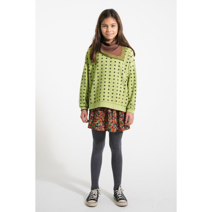 Sweatshirt Green With Black Stars