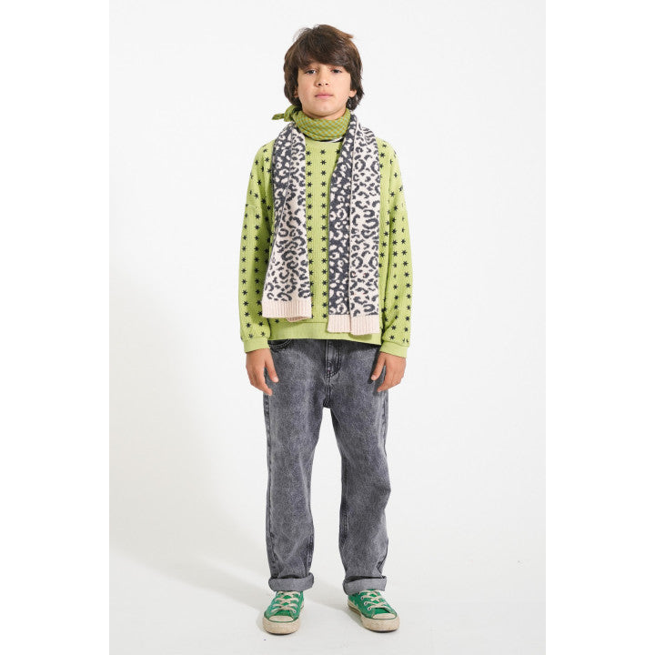 Sweatshirt Green With Black Stars