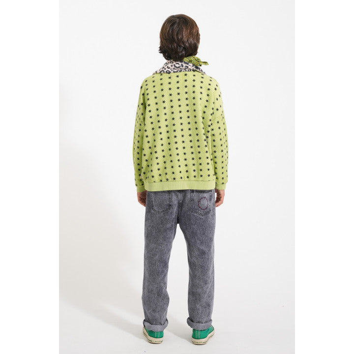 Sweatshirt Green With Black Stars