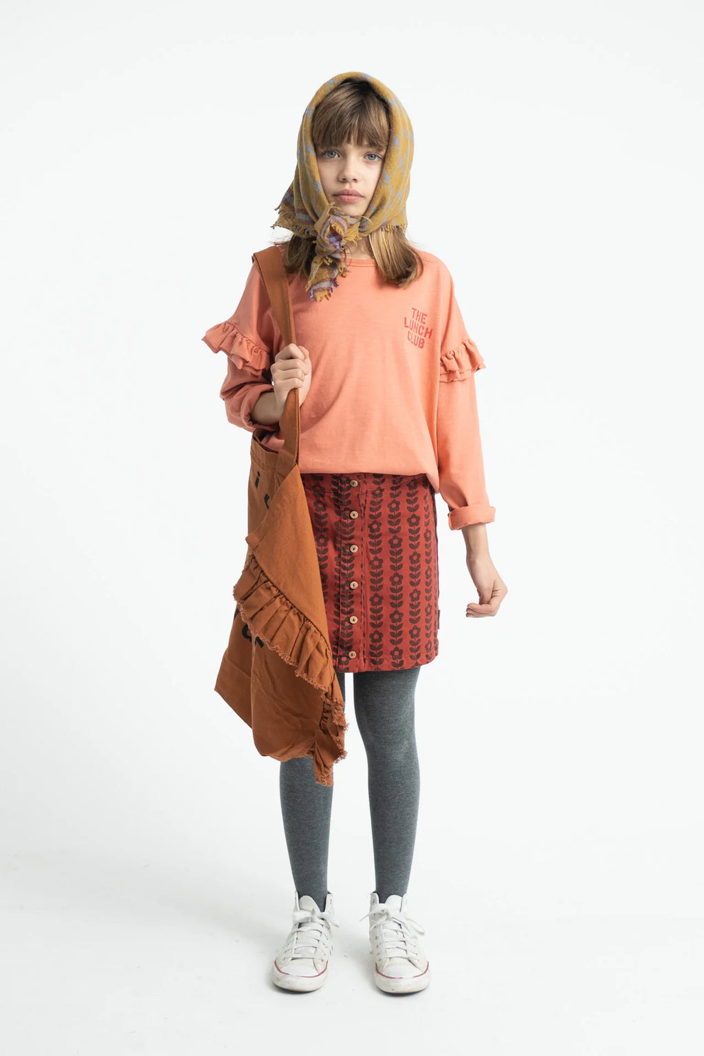 Piupiuchick short skirt | bordeaux w/ black flowers