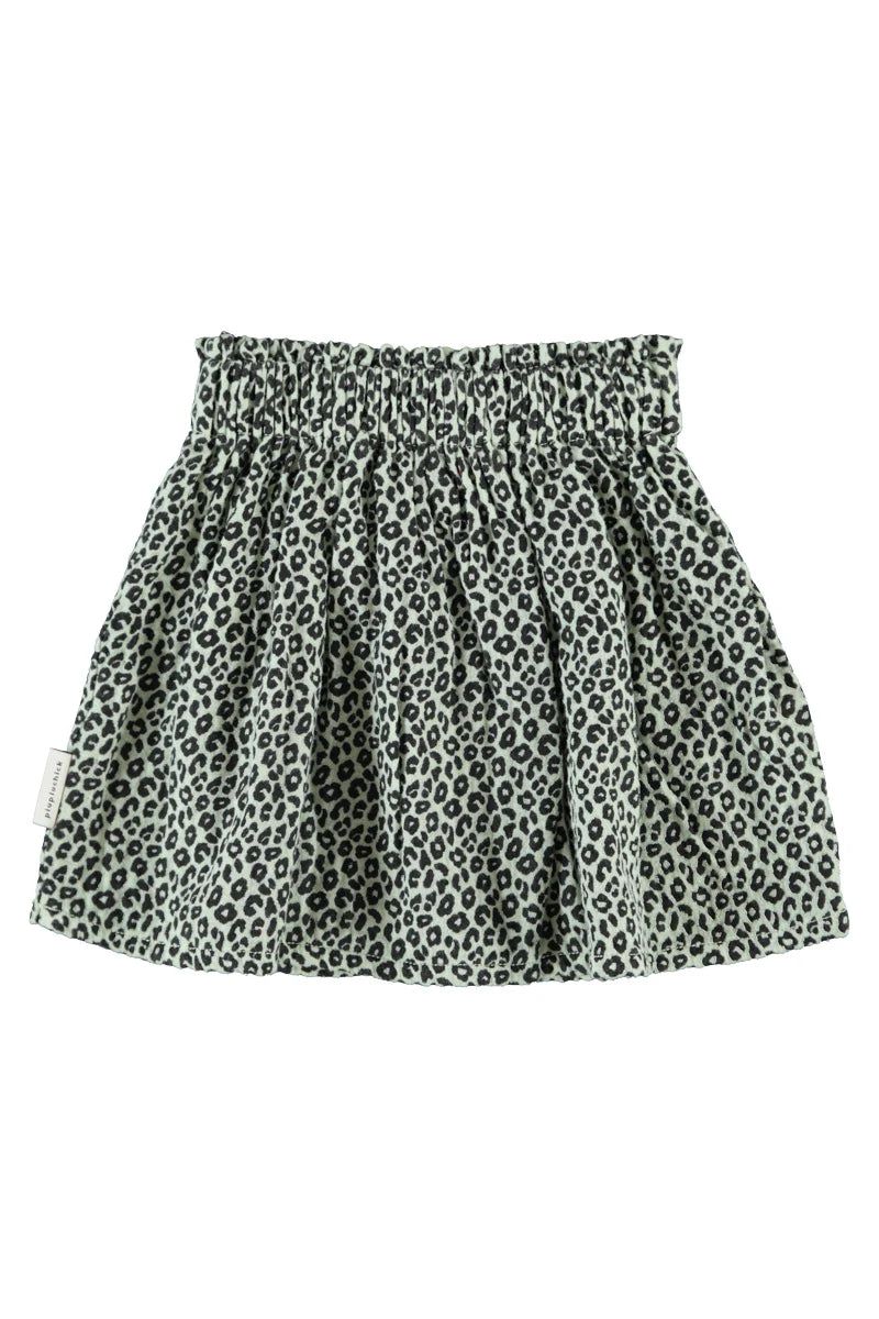 Piupiuchick short skirt | mint green w/ animal print