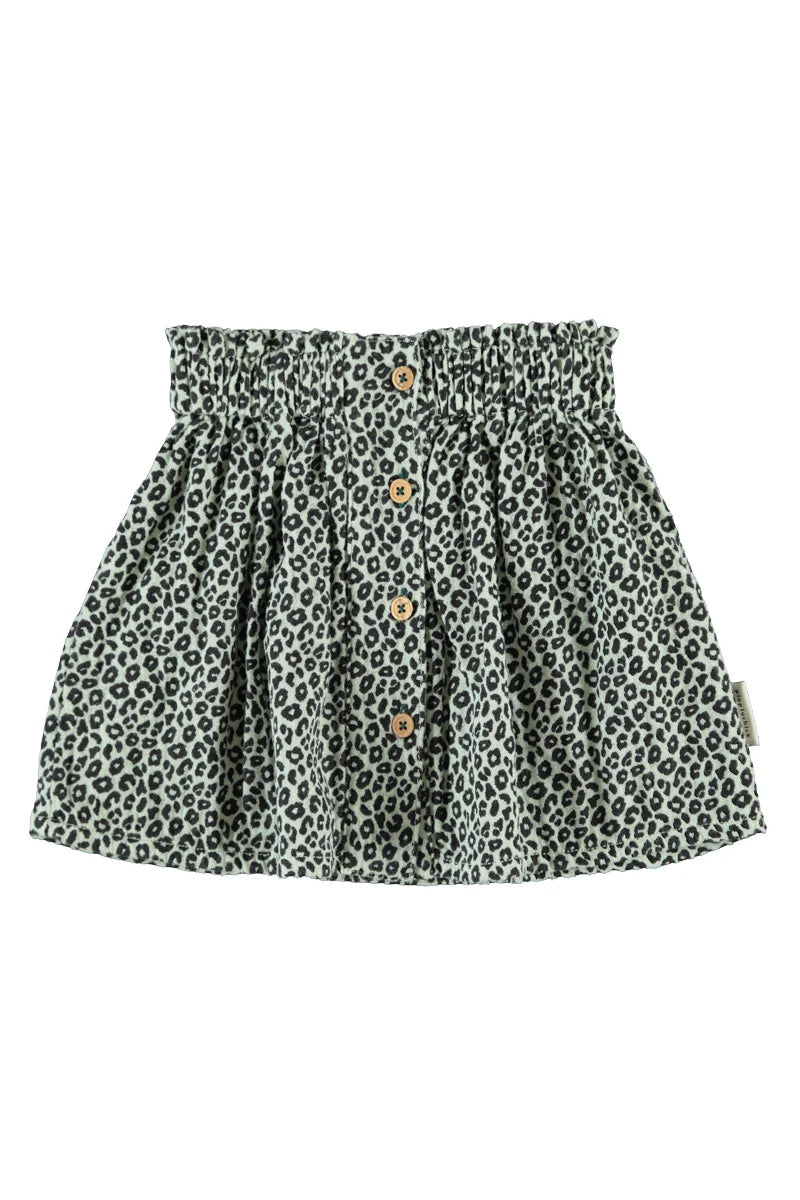 Piupiuchick short skirt | mint green w/ animal print