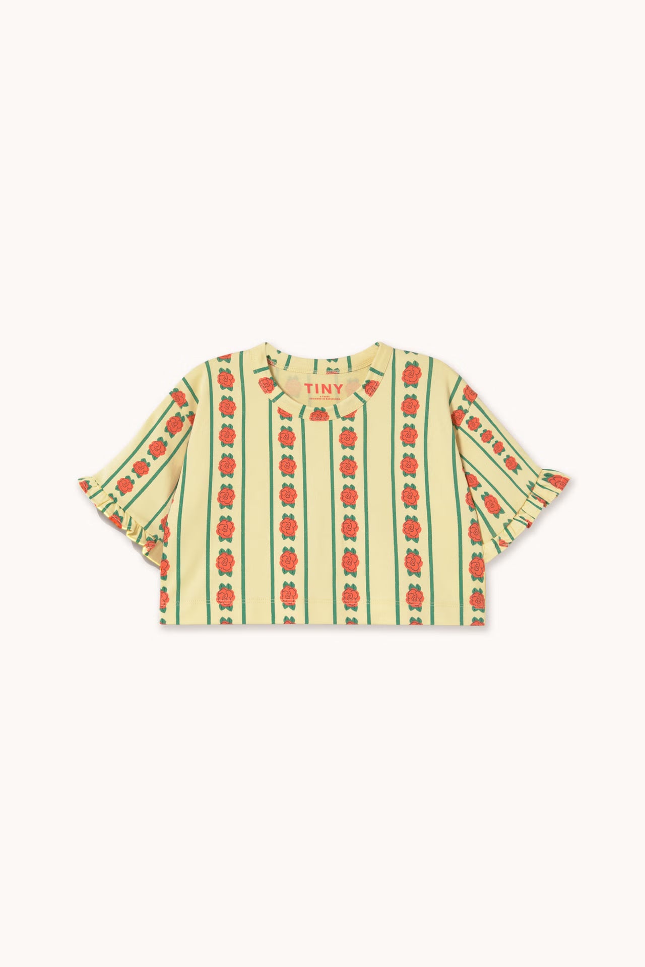 ROSE PATTERN CROP TEE *dusty yellow*