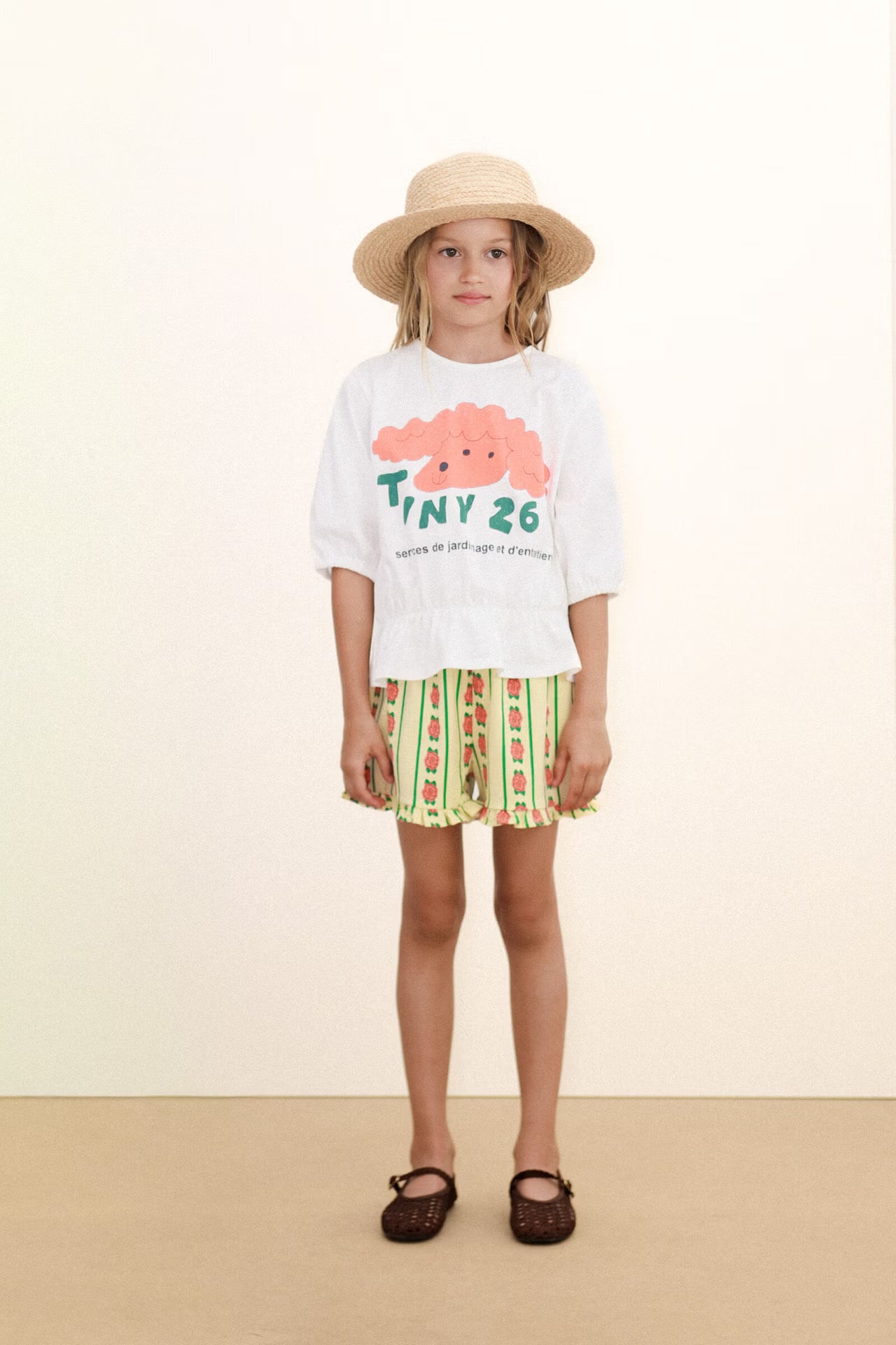 ROSE PATTERN SHORTS *dusty yellow*
