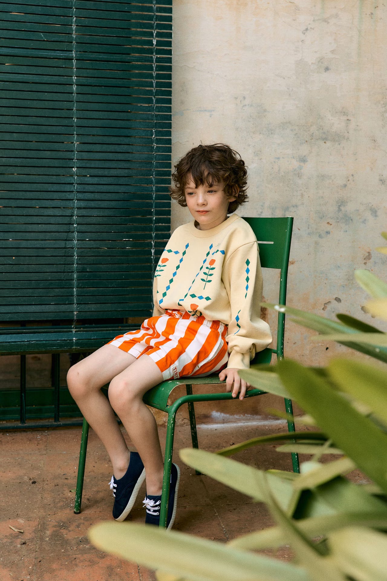 STRIPES TWILL SHORTS *summer red*