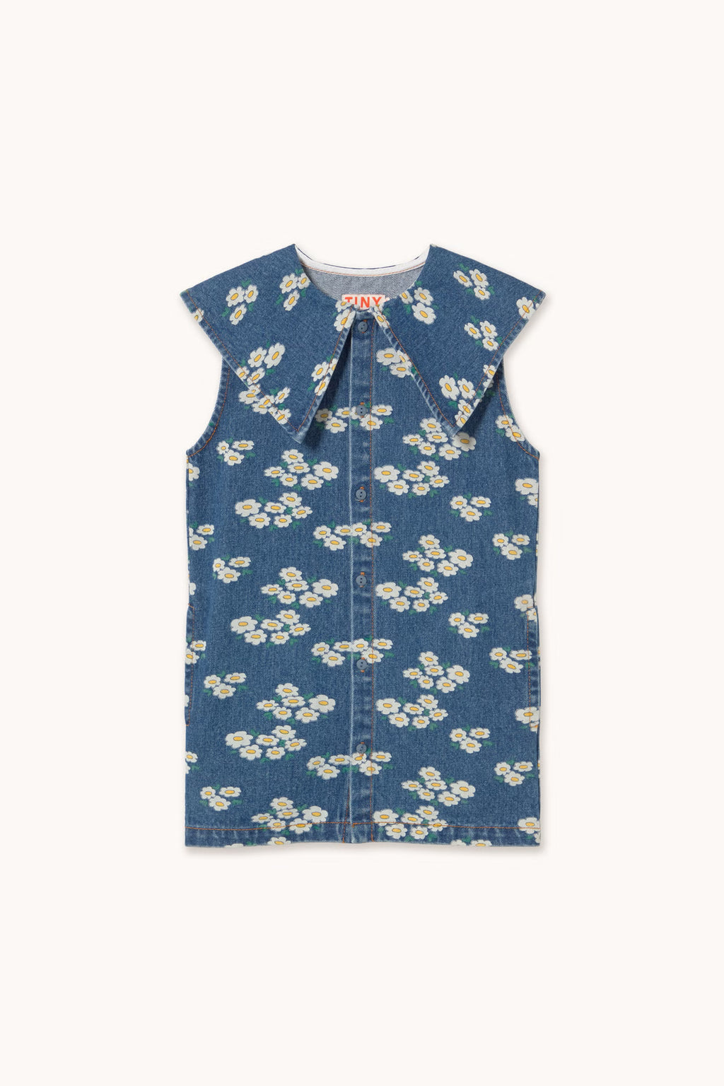 BLOSSOMS DENIM DRESS *medium wash denim*