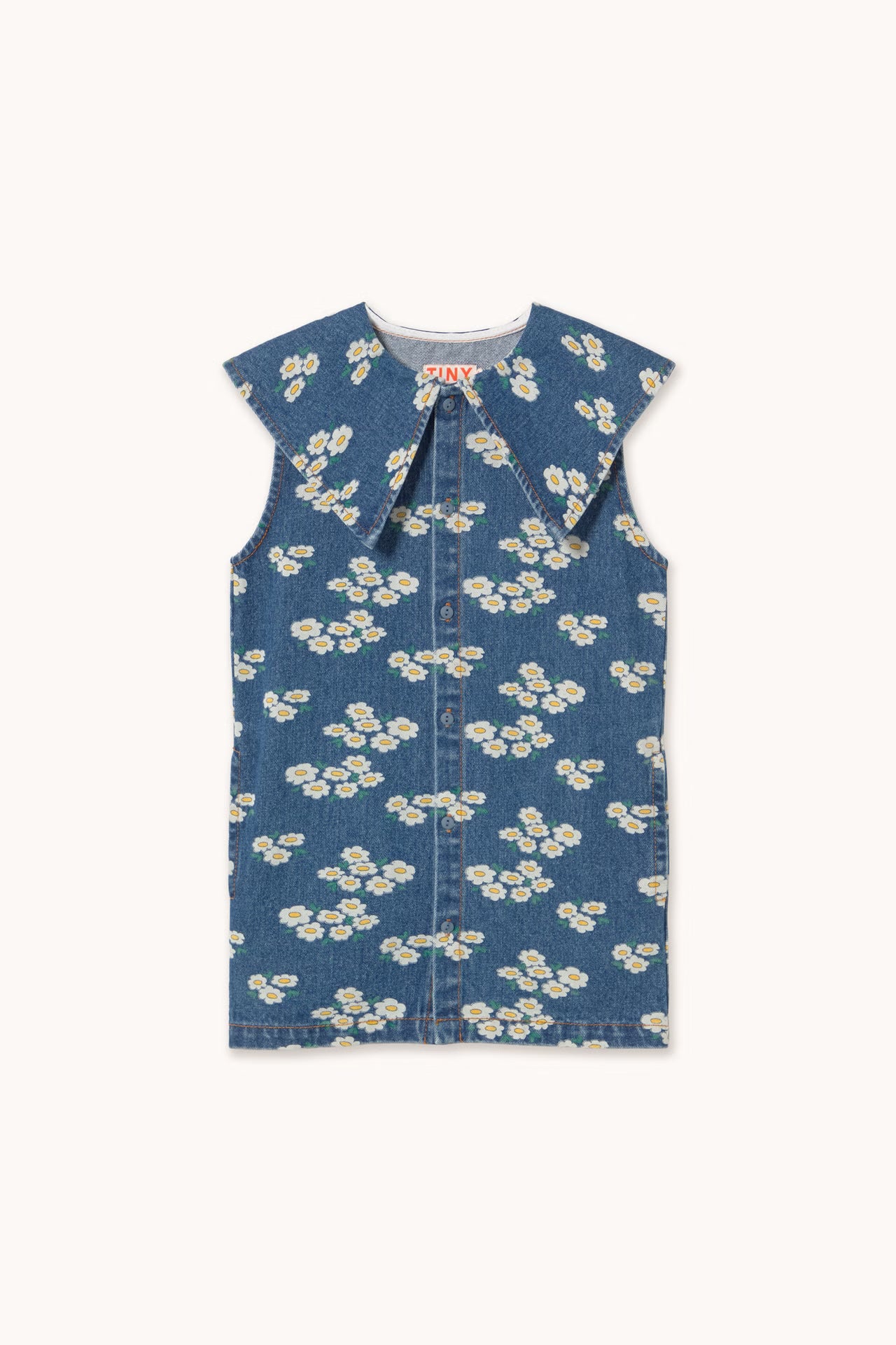 BLOSSOMS DENIM DRESS *medium wash denim*